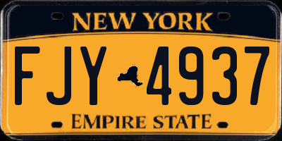NY license plate FJY4937