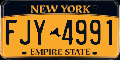 NY license plate FJY4991