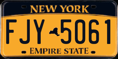 NY license plate FJY5061