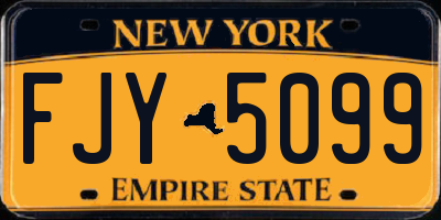 NY license plate FJY5099