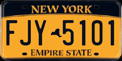NY license plate FJY5101