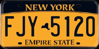 NY license plate FJY5120