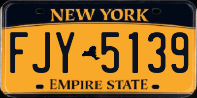 NY license plate FJY5139