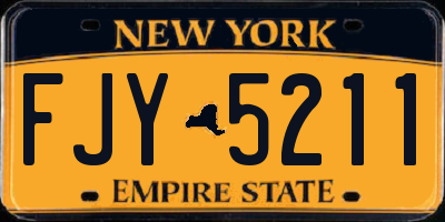 NY license plate FJY5211
