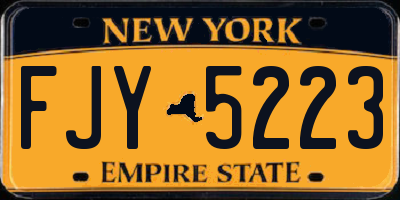 NY license plate FJY5223