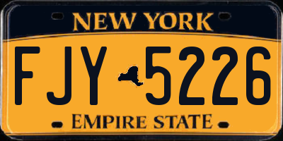 NY license plate FJY5226