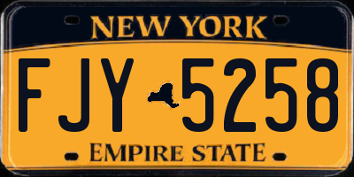 NY license plate FJY5258