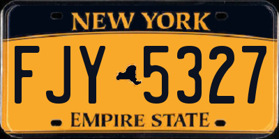 NY license plate FJY5327