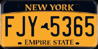 NY license plate FJY5365