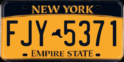 NY license plate FJY5371