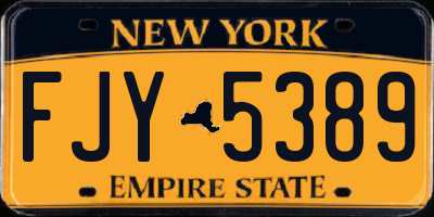 NY license plate FJY5389