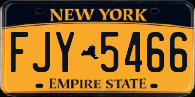 NY license plate FJY5466