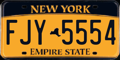 NY license plate FJY5554