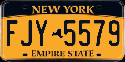NY license plate FJY5579