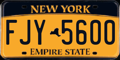 NY license plate FJY5600