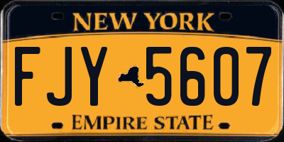 NY license plate FJY5607