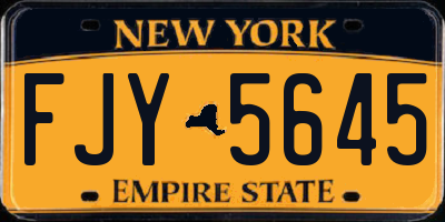 NY license plate FJY5645