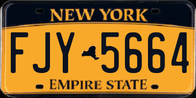 NY license plate FJY5664