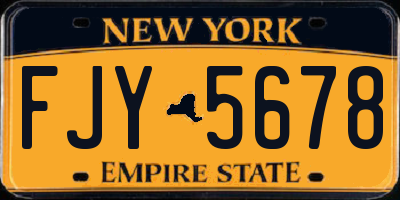 NY license plate FJY5678