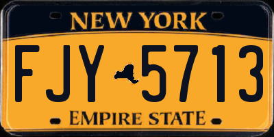 NY license plate FJY5713