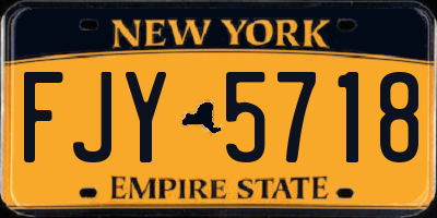 NY license plate FJY5718