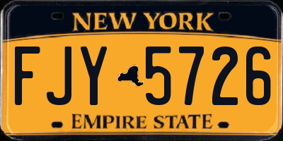 NY license plate FJY5726