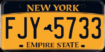 NY license plate FJY5733
