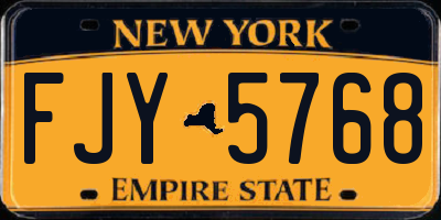 NY license plate FJY5768