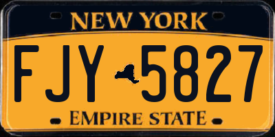 NY license plate FJY5827