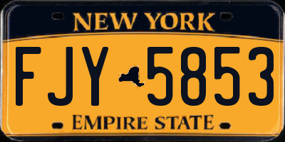 NY license plate FJY5853