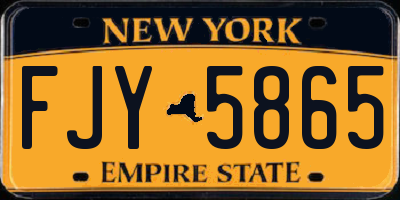 NY license plate FJY5865