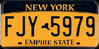 NY license plate FJY5979