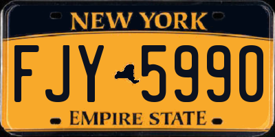 NY license plate FJY5990