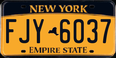 NY license plate FJY6037