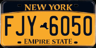 NY license plate FJY6050