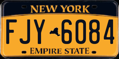NY license plate FJY6084