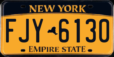 NY license plate FJY6130