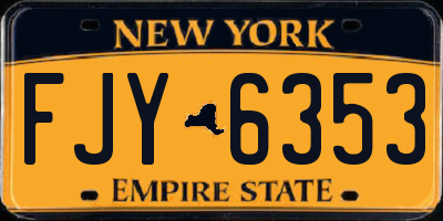 NY license plate FJY6353