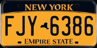 NY license plate FJY6386