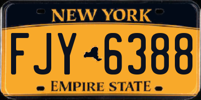 NY license plate FJY6388