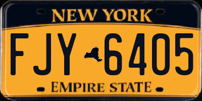 NY license plate FJY6405