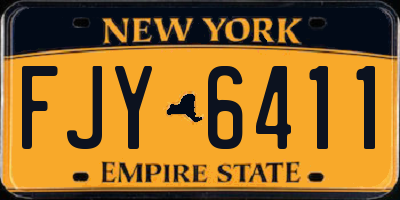 NY license plate FJY6411