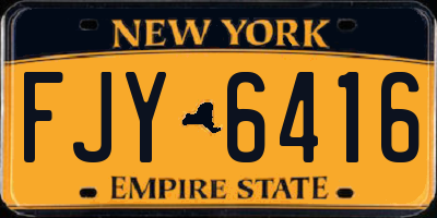 NY license plate FJY6416