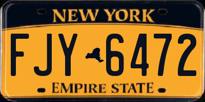NY license plate FJY6472