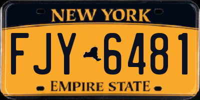 NY license plate FJY6481