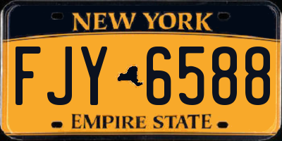 NY license plate FJY6588