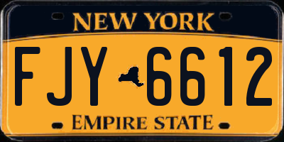 NY license plate FJY6612