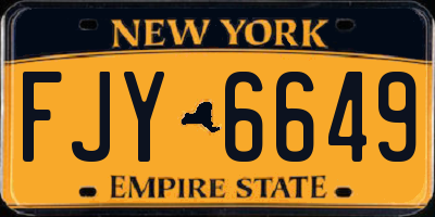 NY license plate FJY6649