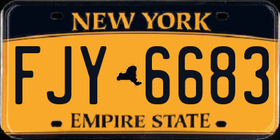 NY license plate FJY6683