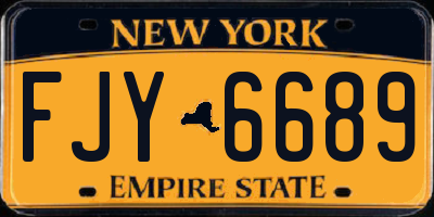 NY license plate FJY6689
